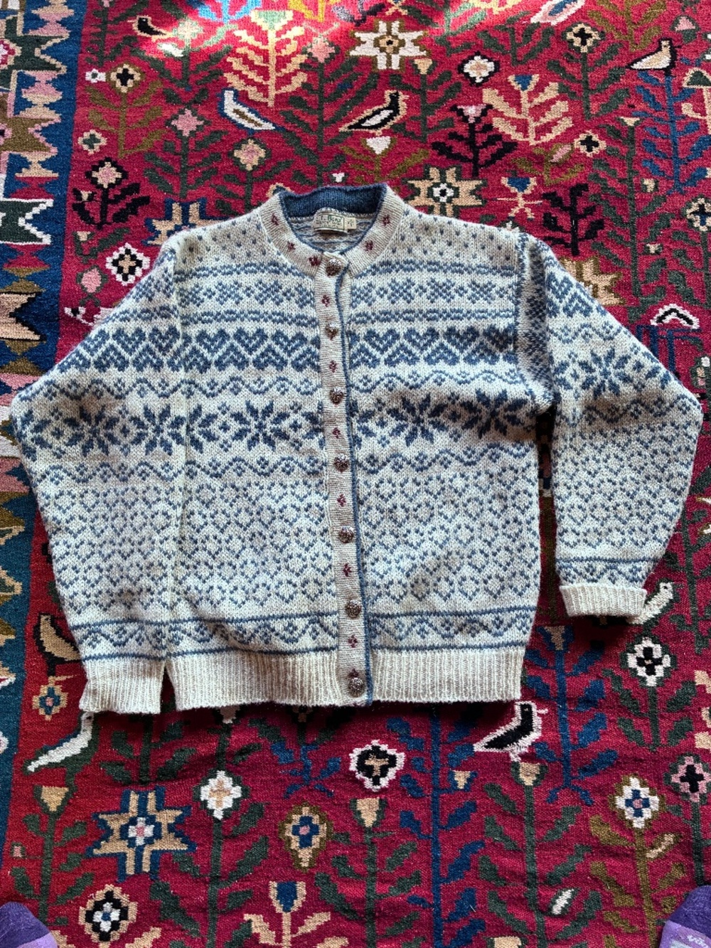 L.L. Bean Vintage Women's Nordic Aspen Wool Cardigan